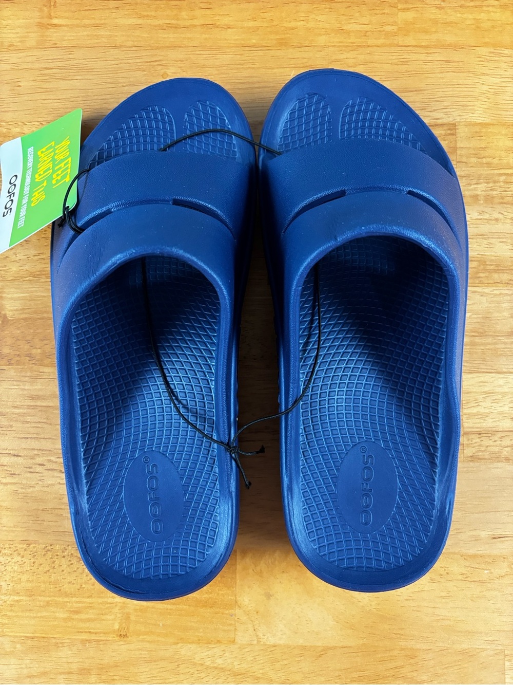 OOFOS Ooahh Navy Blue Slide Sandals Comfort Slip On Women’s 8, Men’s 6 - Picture 2 of 11